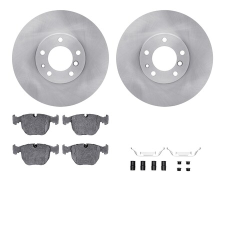 Dynamic Friction Company Front Brake Rotors with 5000 Euro Ceramic Brake Pads includes Hardware 6612-31118